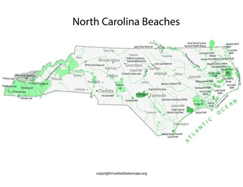 North Carolina Beaches Map | Map of North Carolina Beaches