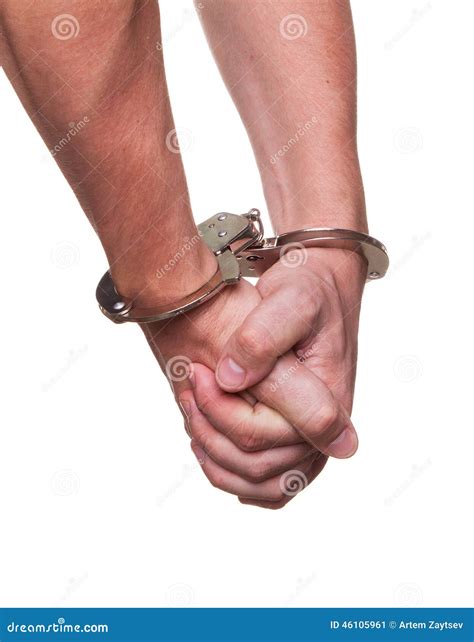 Male Hands in Police Handcuffs Showing Gesture Stock Image - Image of gesture, hand: 46105961