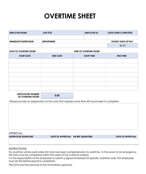 Overtime Sheet: How to Make + Free Templates for Excel