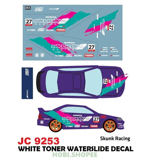 JC-9253 White Toner Waterslide Decals > For Custom 1:64 Hot Wheels | eBay