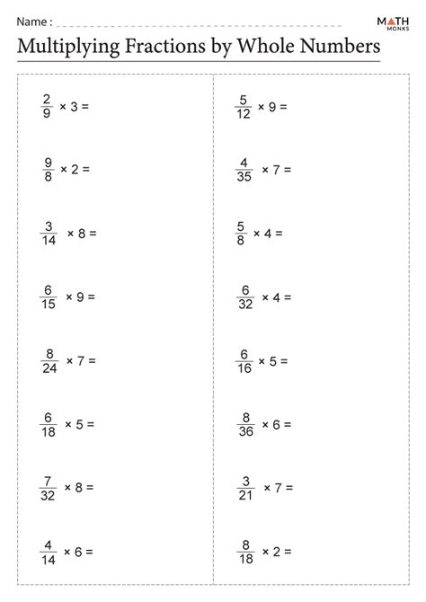 Multiplying Fractions By Fractions Worksheets - Worksheets For Kindergarten