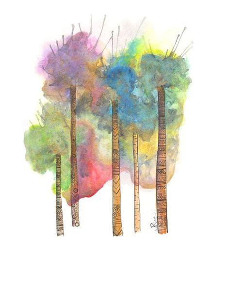 Watercolor TreeColorful Tree Abstract Trees Nature