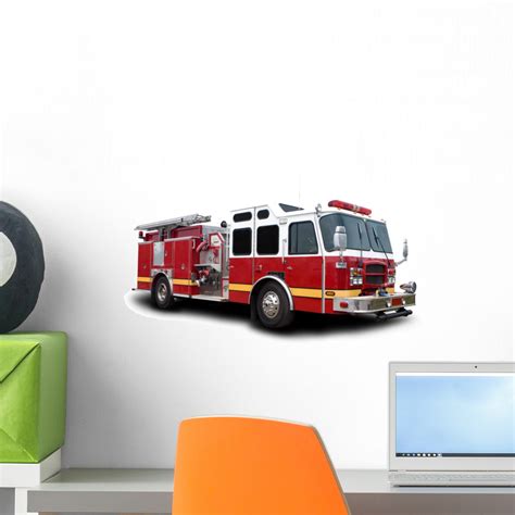 Fire Truck Wall Decal by Wallmonkeys Peel and Stick Graphic (18 in W x 9 in H) WM83261 - Walmart.com