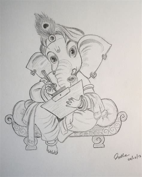 30+ Easy Pencil Sketch Of Lord Ganesha PNG