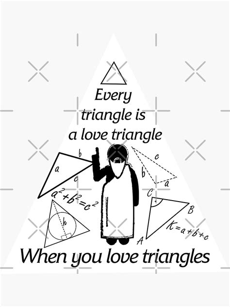 "Love Triangle, Funny Mathematician Design" Sticker for Sale by Salukeart | Redbubble