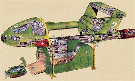 TB 2 cutaway | Thunderbirds are go, Thunderbird, Technical illustration