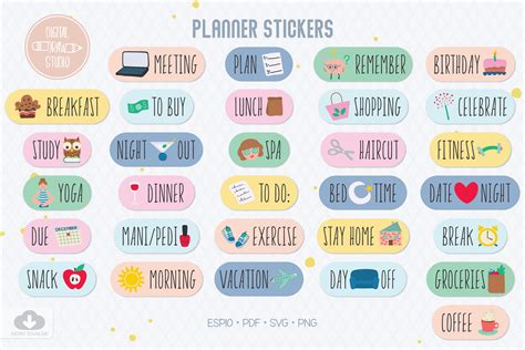 Printable Stickers Kawaii Tech Icons Printable Planner Stickers Laptop ...