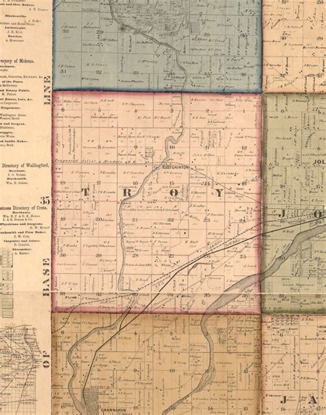 Troy, Illinois 1862 Old Town Map Custom Print - Will Co. - OLD MAPS