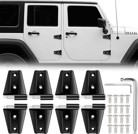 Amazon.com: Door Hinge for Jeep Wrangler JK 2007-2018 Steel Anti-Rust 4 ...