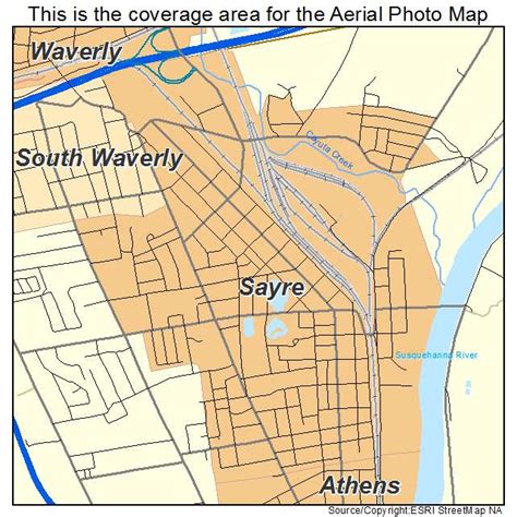 Aerial Photography Map of Sayre, PA Pennsylvania