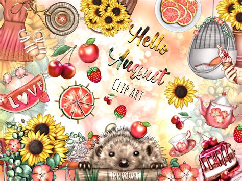 August Summer Clipart