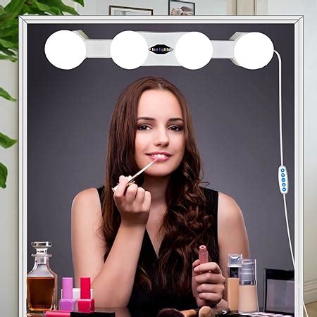 Amazon.com: Wireless LED Makeup Mirror Lights, Portable Vanity Mirror ...