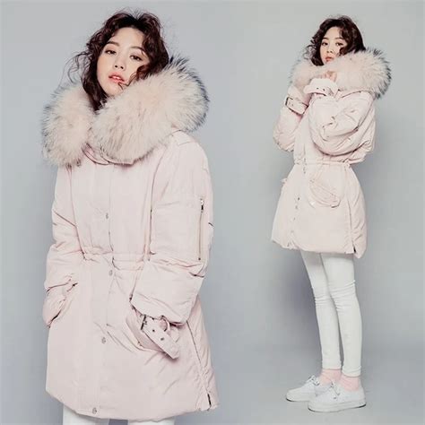 Free Shipping 2016 2016 Winter Down Jacket Women Long Pink Coat Parkas Thickening Female Warm ...