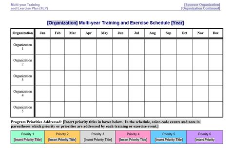 Personal Training Schedule Template