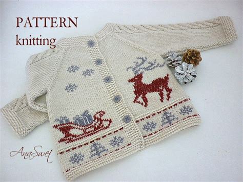 Christmas cardigan Pattern PDF.P046 | Etsy