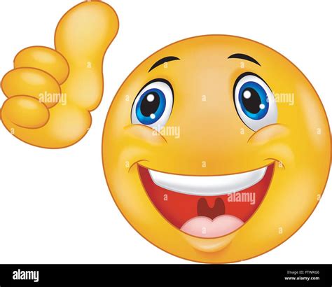 Happy smiley emoticon giving thumbs up Stock Vector Image & Art - Alamy