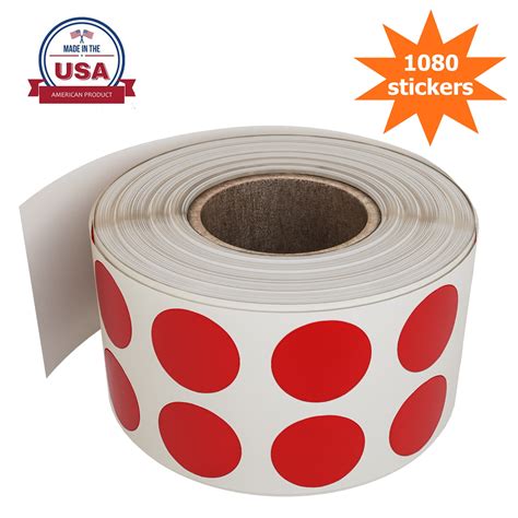 Red Dot stickers for color coding on a roll adhesive round Labels 0.50 ...