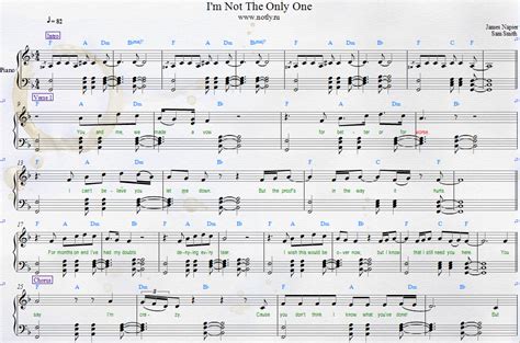 Sam Smith — I'm not the Only One Digital Piano Sheets | Lyrics and ...