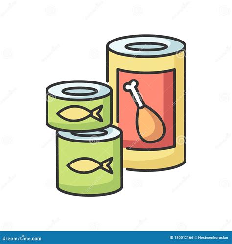 Canned Goods and Soups RGB Color Icon Stock Vector - Illustration of cartoon, clip: 180012166