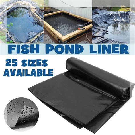 HDPE Rubber Pond Liner,8-33 feet (Available in variety size) Black Pond ...