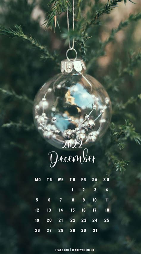 30+ Free December Wallpapers : Silver Bauble December Calendar I Take ...