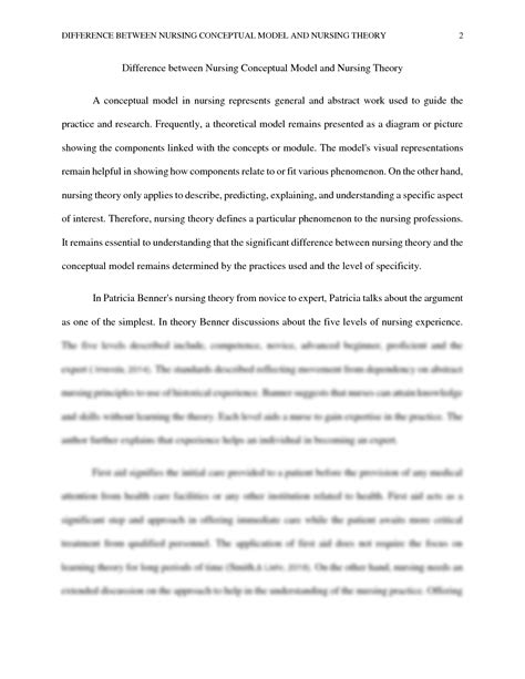 SOLUTION: Difference Between Nursing Conceptual Model And Nursing Theory.edited - Studypool