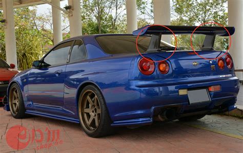 Nissan R34 GT-R Spoiler HIGH Stands JUN Style Legs CARBON