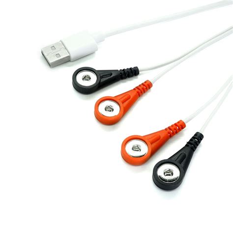 Factory Electrode Lead Pvc Ecg Usb A Male To 4 X 4.0 Female Snap Button Wire For Physiotherapy ...