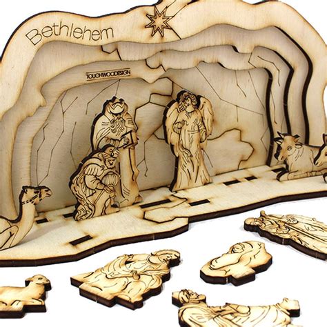 Nativity Scene DIY 3D Wooden Nativity Puzzles Laser Art | Etsy