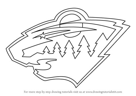 How to Draw Minnesota Wild Logo (NHL) Step by Step | DrawingTutorials101.com