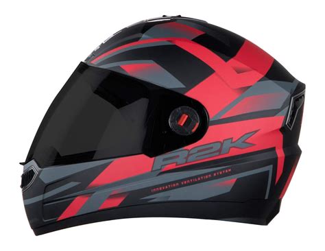 Steelbird SBA-1 R2K Full Face Graphics Helmet in Matt Finish with Smoke Visor (Large 600 MM ...