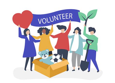 People volunteering and donating money and items to a charitable cause - Download Free Vectors ...