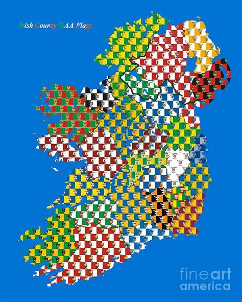 Irish County Gaa Flags Digital Art by Eamonn Hogan