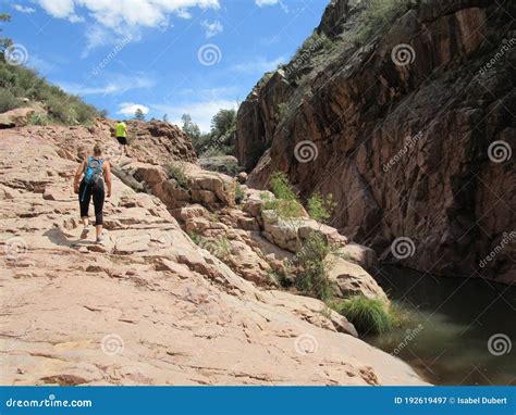 People Hiking Along Ellison Creek in Arizona Editorial Photography - Image of payson, landscape ...