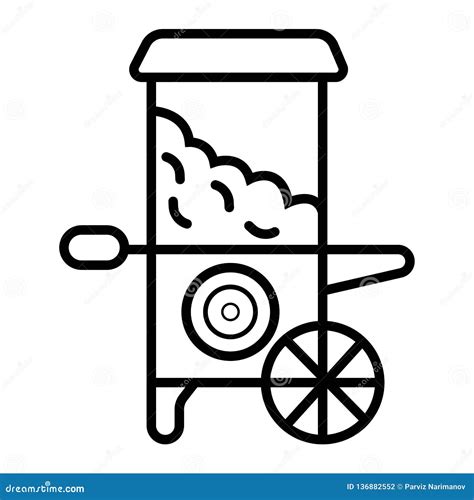 Popcorn cart icon stock vector. Illustration of corn - 136882552