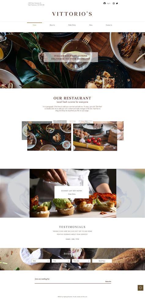 Restaurant Fine Dining Bar WIX Theme Restaurant Theme High - Etsy