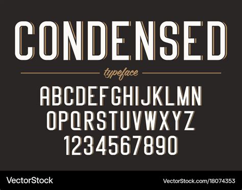 Condensed regular font design alphabet typeface Vector Image