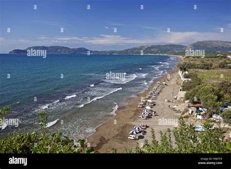 Greece, Zakynthos, Kalamaki, beach, overview Stock Photo - Alamy