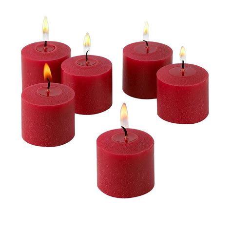 Light In The Dark 10 Hour Red Unscented Votive Candles (Set of 12)-LITD ...