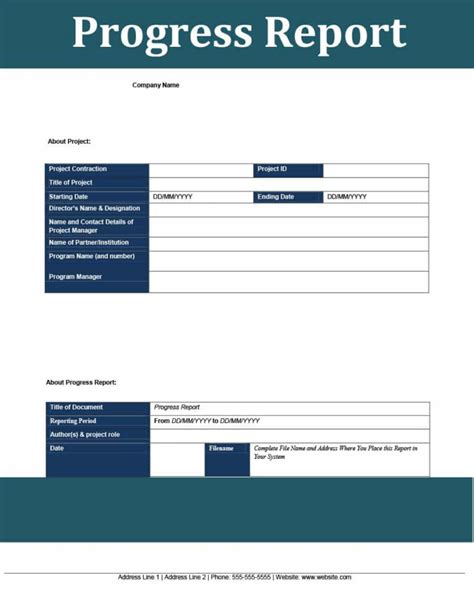 One Page Project Status Report Template Powerpoint - Printable Word ...