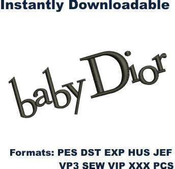 Baby dior logo embroidery design | Baby dior logo embroidery pattern pes format. | Embroidery ...