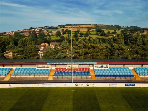 Free-to-use aerial photos of Colwyn Bay FC's Llanelian Road stadium