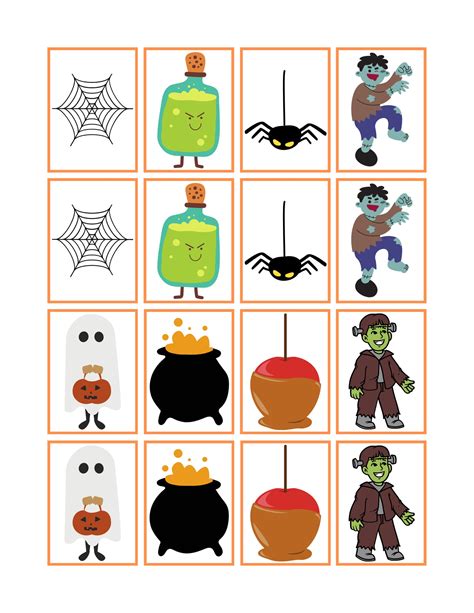 Halloween Matching Card Game Kids and Toddlers, Instant Download ...