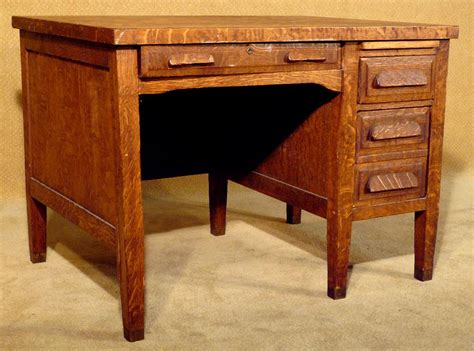 Wooden 4-drawer Desk. Circa 1940s X2