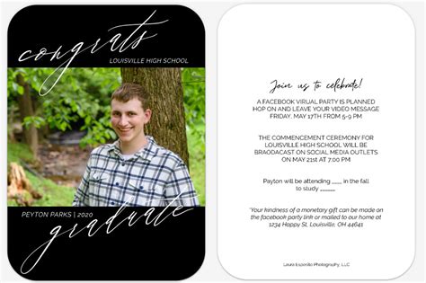 Grad Announcement Wording For Covid - Just go Inalong