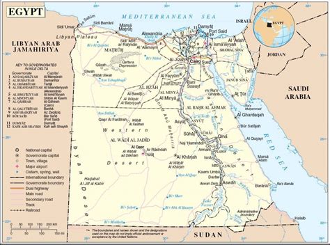 Carte de l'Egypte - Plusieurs cartes du pays du Moyen-Orient