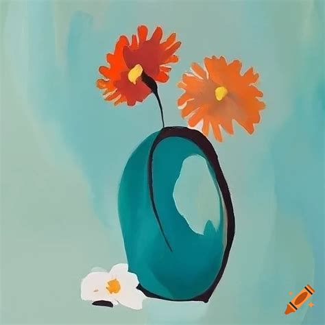 Minimalist flower painting inspired by matisse