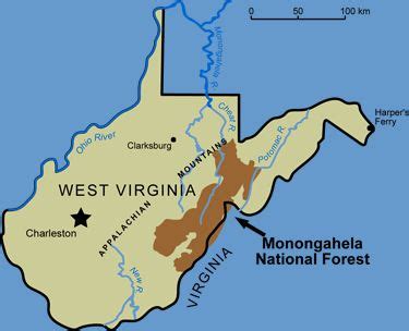 map_monong.gif 375×304 pixels | Monongahela national forest ...