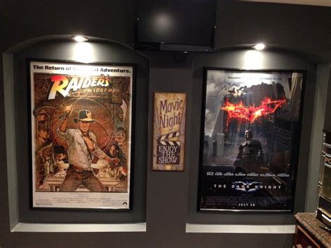 Movie poster lighted wall alcoves | Game Room Info