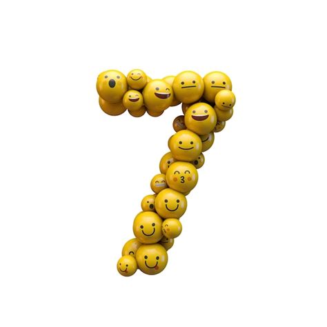 Premium Photo | Number 7 emoji character font 3d rendering